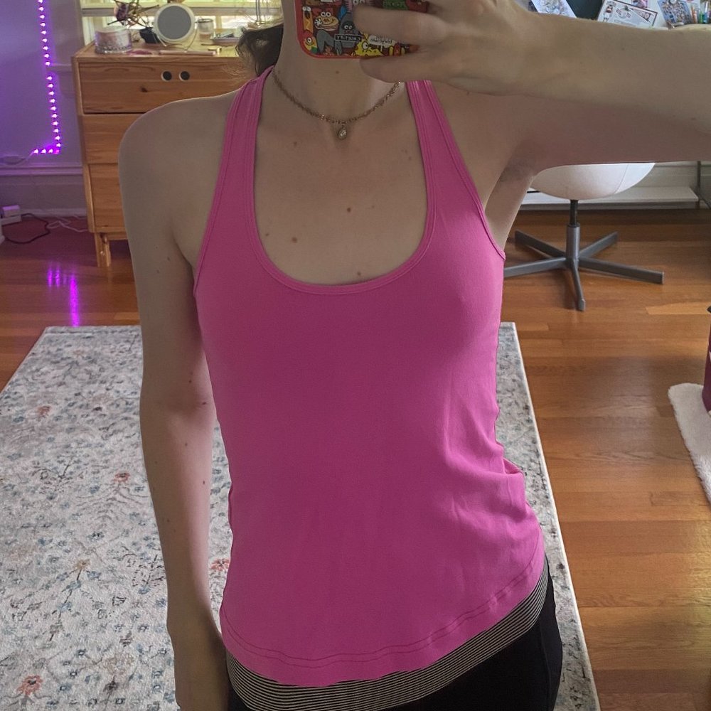 Hot Pink Lululemon Racerback Tank Top